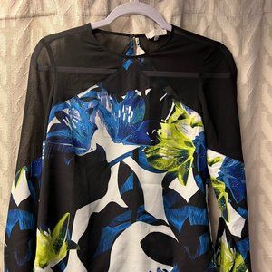 1. State Silky Sheer Floral Blouse